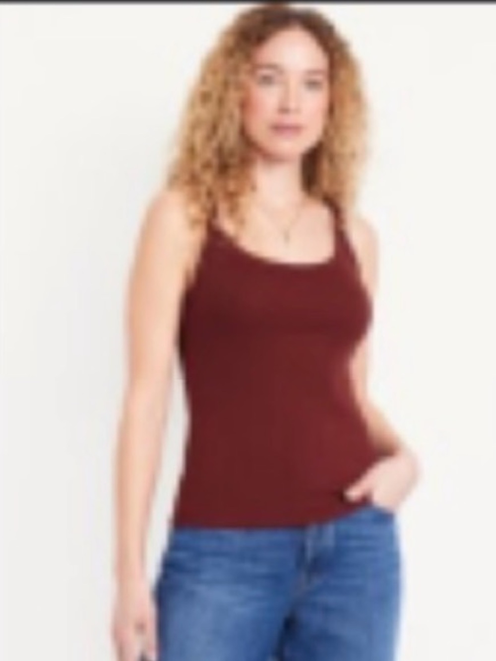 Old Navy 90’s Ribbed Lace Trim Tank Size XL Women’s Maroon
